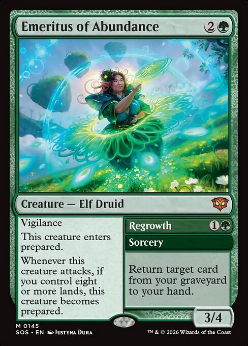 Carta Emeritus of Abundance // Regrowth — Secrets of Strixhaven · SOS · #145