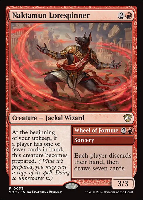 Carta Naktamun Lorespinner // Wheel of Fortune — Secrets of Strixhaven Commander · SOC · #33