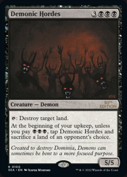 Carta Demonic Hordes — 30th Anniversary Edition · 30A · #100