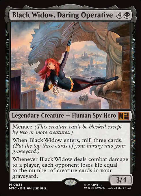 Carta Viuda Negra, agente osada — Marvel Super Heroes Commander · MSC · #831