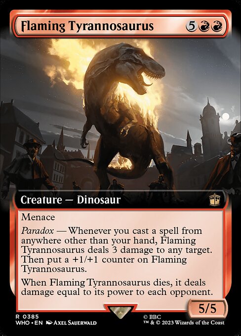 Carta Flaming Tyrannosaurus — Doctor Who · WHO · #385