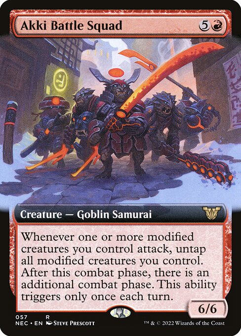 Carta Pelotón akki — Neon Dynasty Commander · NEC · #57