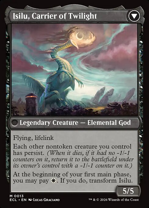 Eirdu, Carrier of Dawn // Isilu, Carrier of Twilight (cara trasera)