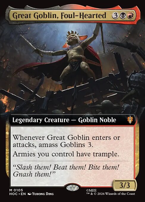 Carta Great Goblin, Foul-Hearted — The Hobbit Eternal · HOC · #105