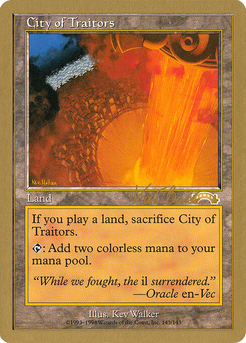 Carta Ciudad de traidores — World Championship Decks 1999 · WC99 · #kb143a