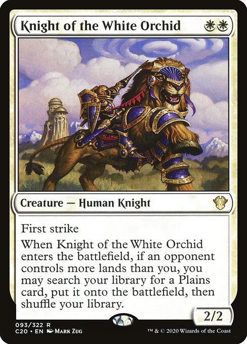 Carta Knight of the White Orchid — Commander 2020 · C20 · #93