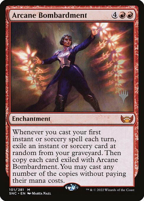 Carta Bombardeo arcano — Streets of New Capenna Promos · PSNC · #101p