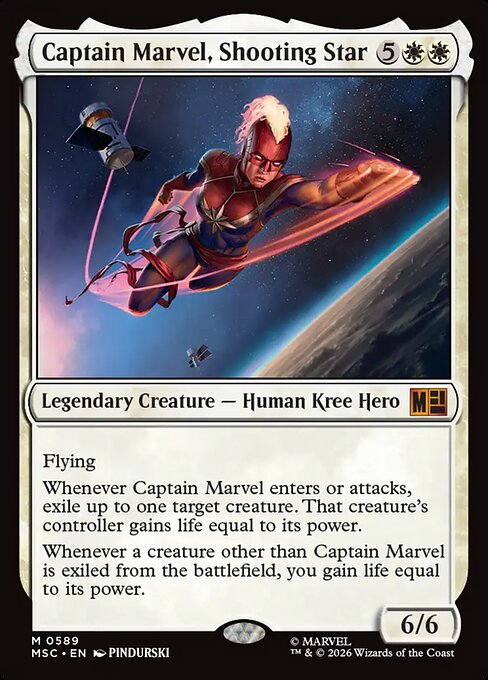 Carta Captain Marvel, Shooting Star — Marvel Super Heroes Commander · MSC · #589