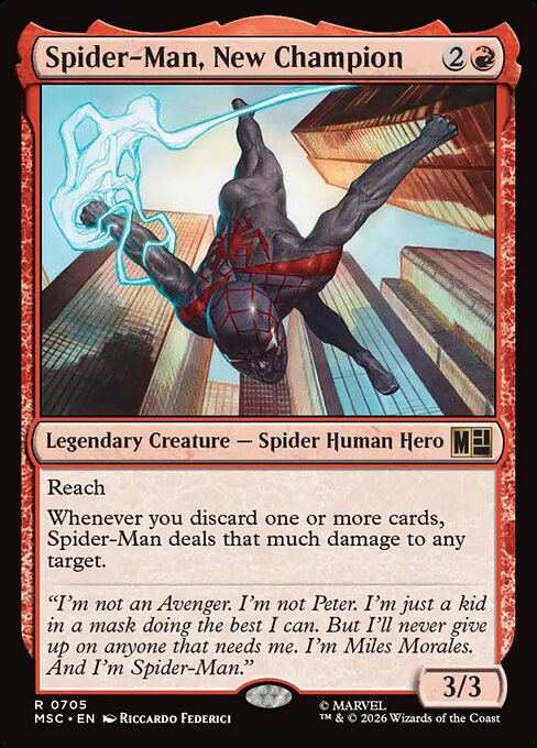 Carta Spider-Man, New Champion — Marvel Super Heroes Commander · MSC · #705