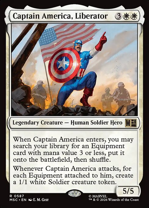 Carta Captain America, Liberator — Marvel Super Heroes Commander · MSC · #587