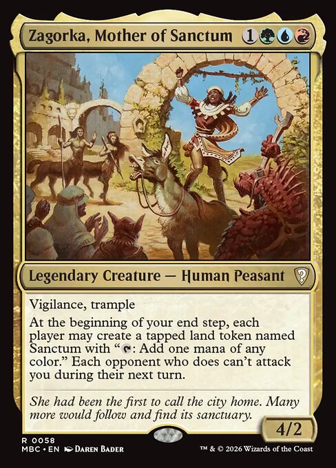 Carta Zagorka, Mother of Sanctum — Mystery Booster Commander Edition · MBC · #58