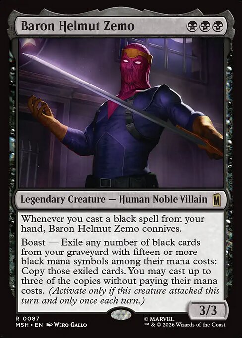 Carta Barón Helmut Zemo — Marvel Super Heroes · MSH · #87