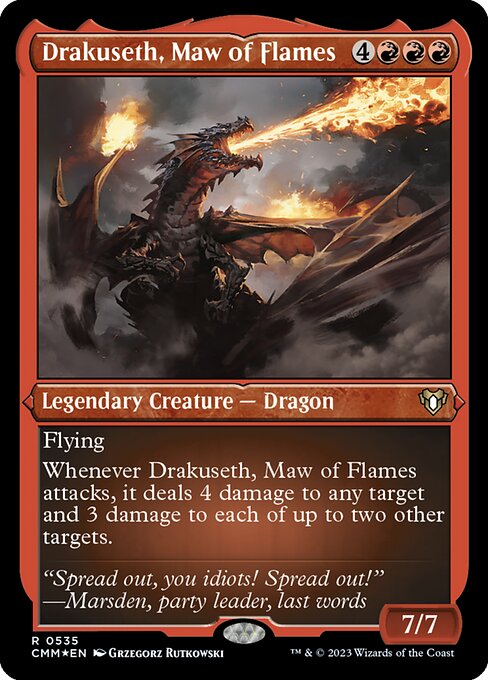 Carta Drakuseth, fauces de fuego — Commander Masters · CMM · #535