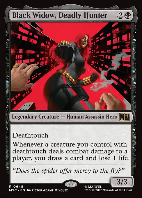 Carta Black Widow, Deadly Hunter — Marvel Super Heroes Commander · MSC · #648