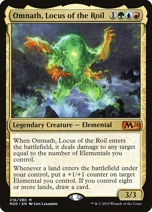 Carta Omnath, centro de la Turbulencia — Core Set 2020 · M20 · #216