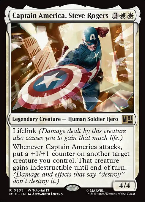 Carta Capitán América, Steve Rogers — Marvel Super Heroes Commander · MSC · #835