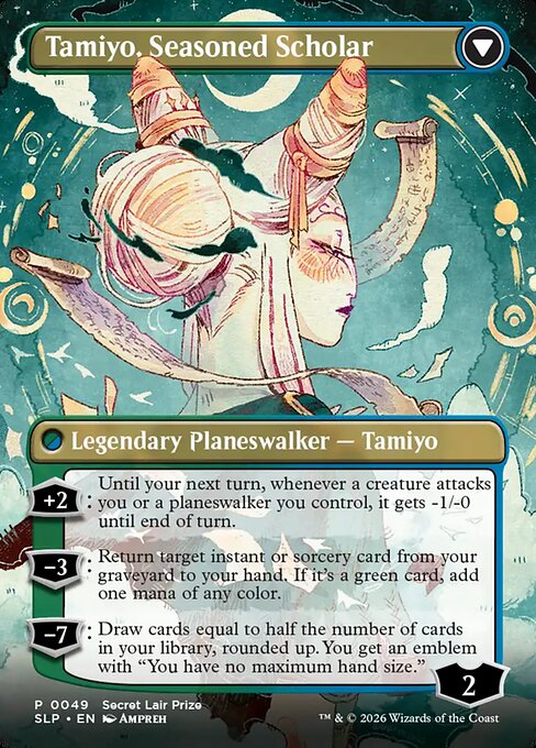 Tamiyo, Inquisitive Student // Tamiyo, Seasoned Scholar (cara trasera)
