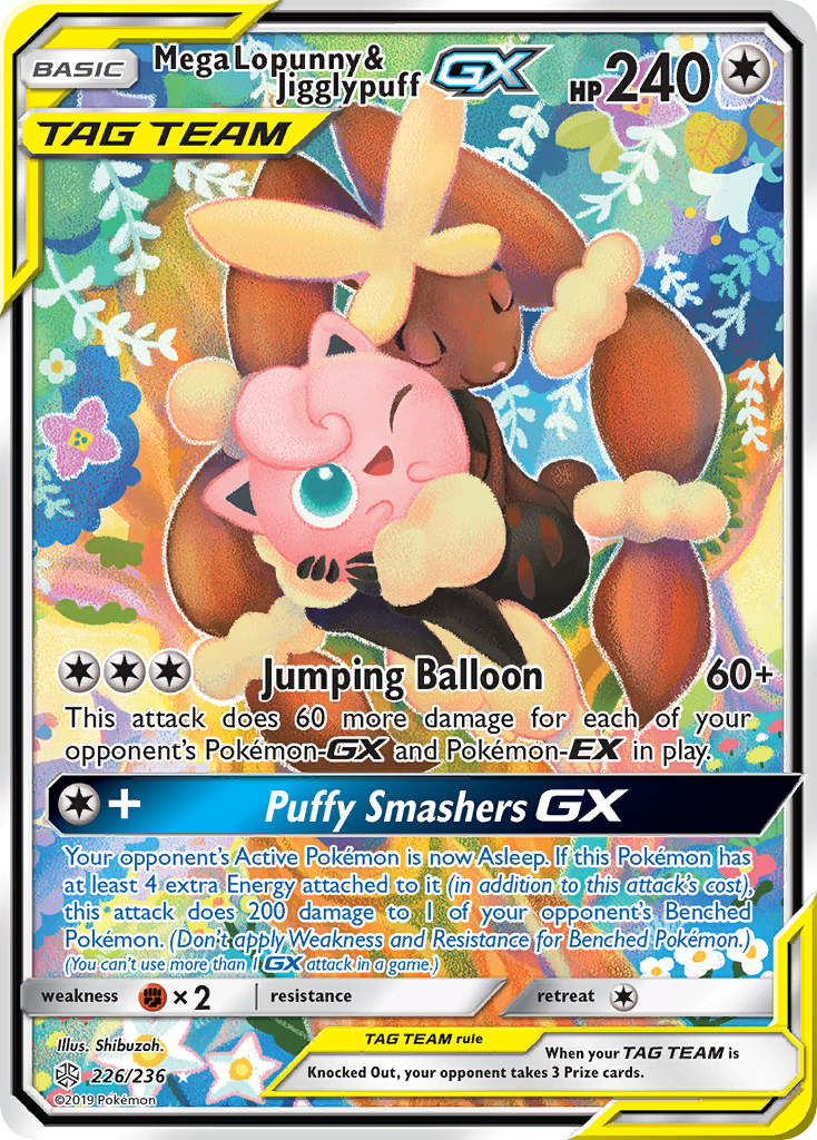 Carta Mega Lopunny & Jigglypuff GX — Cosmic Eclipse · #226