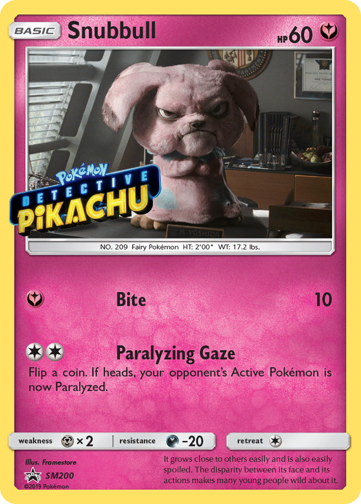 Snubbull Detective Pikachu Stamp