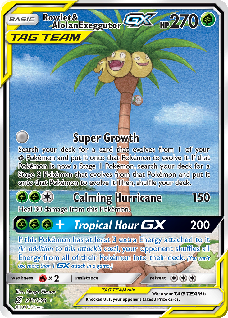 Rowlet & Alolan exeggutor GX