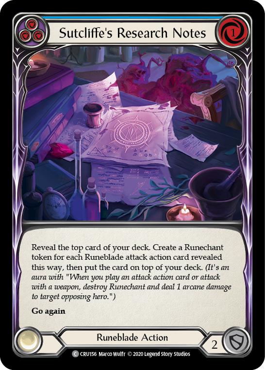 Sutcliffe's Research Notes - Blue