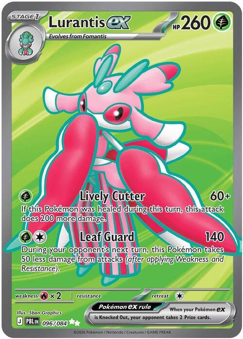 Lurantis ex, ejemplo de carta ultra rara de Pokémon