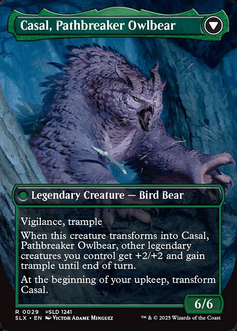 Casal, Lurkwood Pathfinder // Casal, Pathbreaker Owlbear (cara trasera)