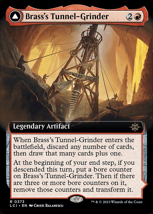 Brass's Tunnel-Grinder // Tecutlan, the Searing Rift (cara frontal)