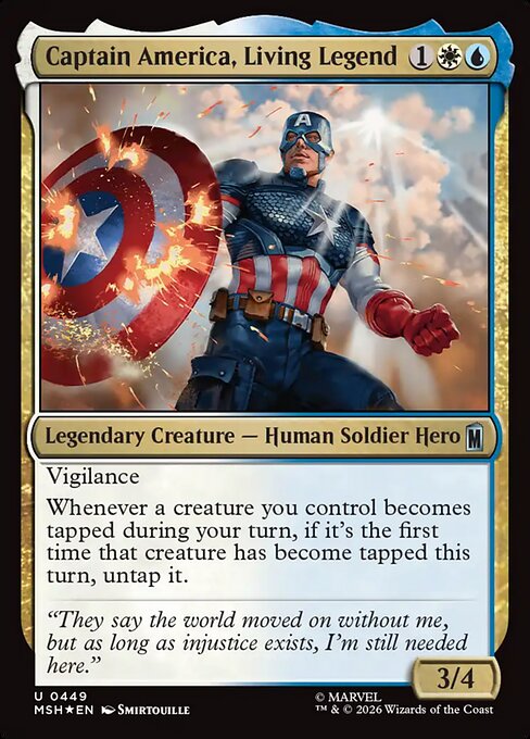 Carta Capitán América, Leyenda Viviente — Marvel Super Heroes · MSH · #449