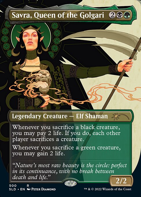 Carta Savra, reina de los golgari — Secret Lair Drop · SLD · #500