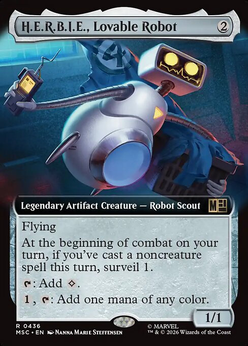 Carta H.E.R.B.I.E., robot adorable — Marvel Super Heroes Commander · MSC · #436