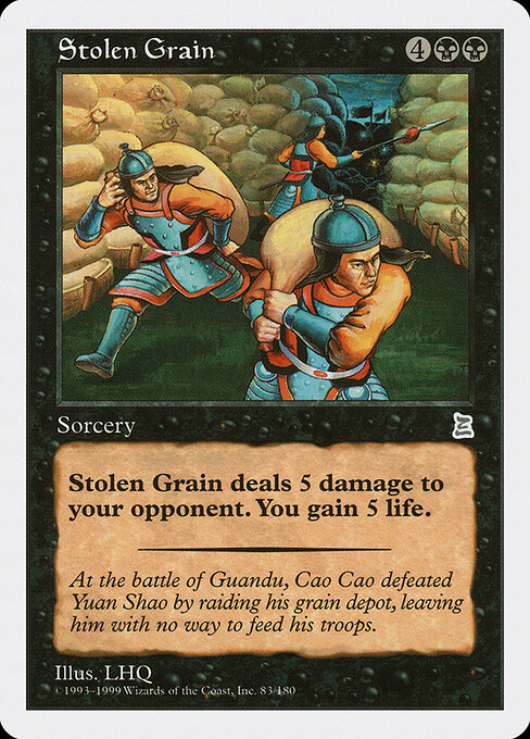 Carta Stolen Grain — Portal Three Kingdoms · PTK · #83