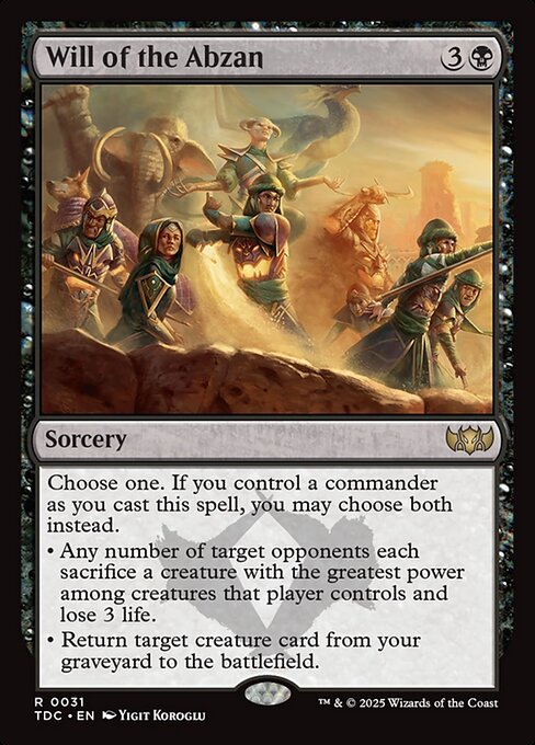 Voluntad de los Abzan — Tarkir: Dragonstorm Commander