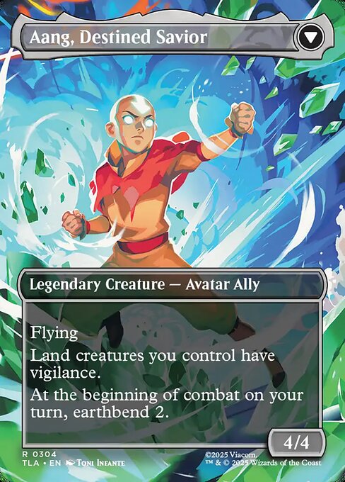 Aang, at the Crossroads // Aang, Destined Savior (cara trasera)