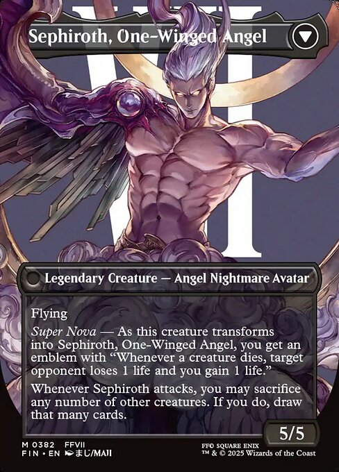 Sephiroth, Fabled SOLDIER // Sephiroth, One-Winged Angel (cara trasera)