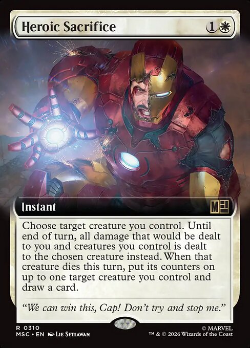 Carta Sacrificio heroico — Marvel Super Heroes Commander · MSC · #310