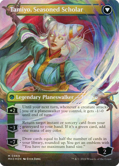 Tamiyo, Inquisitive Student // Tamiyo, Seasoned Scholar (cara trasera)