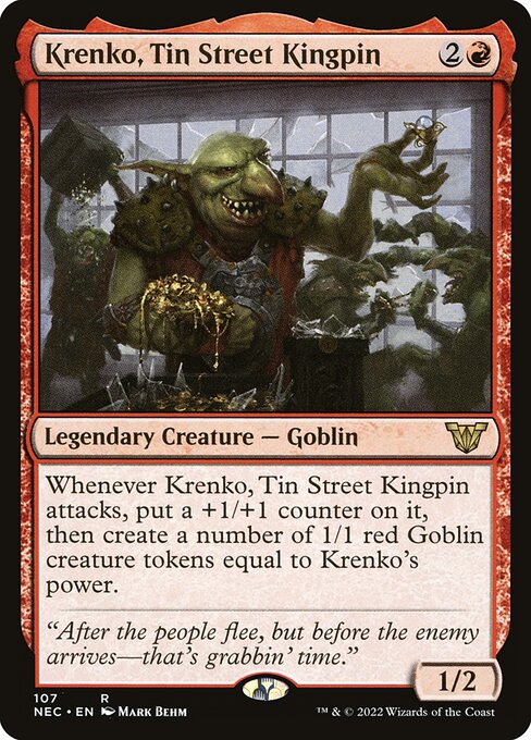 Krenko, líder de la Calle Hojalata — Neon Dynasty Commander
