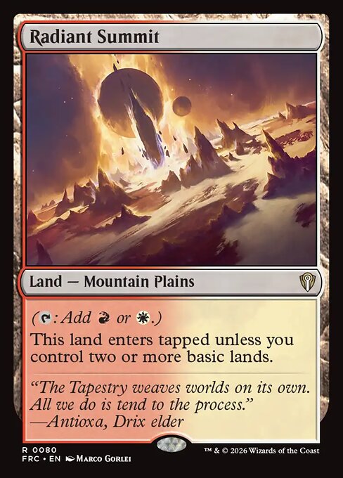 Cima radiante — Reality Fracture Commander