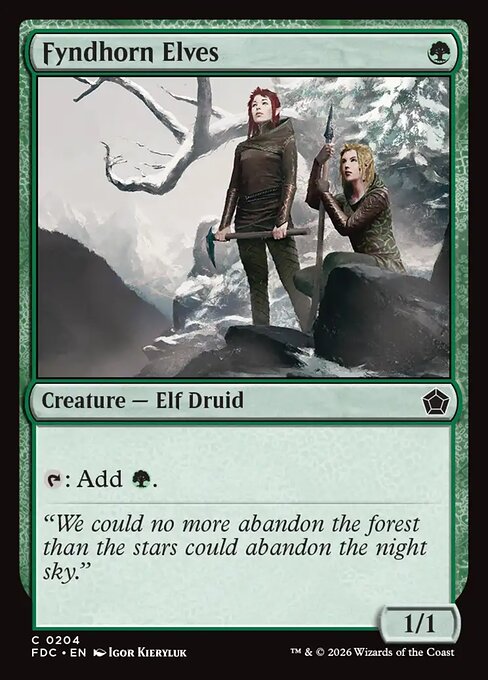 Carta Elfos de Fyndhorn — Foundations Commander · FDC · #204