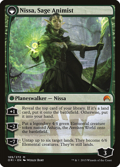 Nissa, Vastwood Seer // Nissa, Sage Animist (cara trasera)